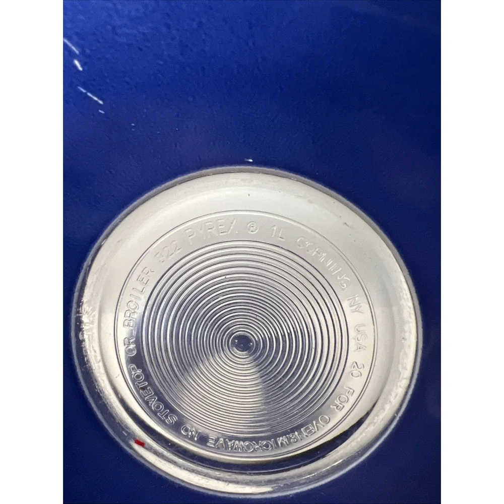 Vintage 80s Pyrex Cobalt Blue Over Clear Glass Nesting Mixing Bowls 322 And 323